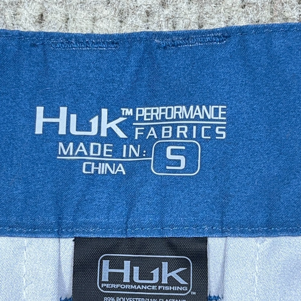 Huk Shorts Men Small Blue Camo Chino Performance Hiking 6" Inseam Fishing - Picture 5 of 14